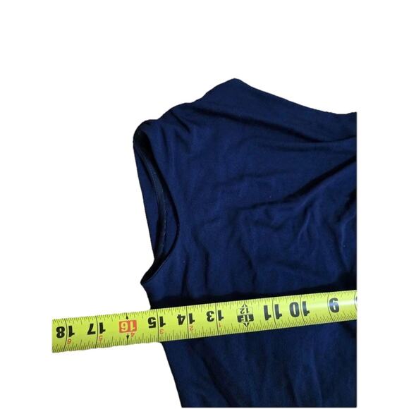 Halston Giovanna Gown In Matte Jersey Navy Maxi Dress Women Size 6 A001291 - Picture 4 of 11